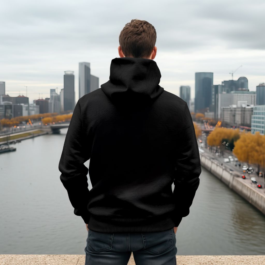 black basic pullover hoodie